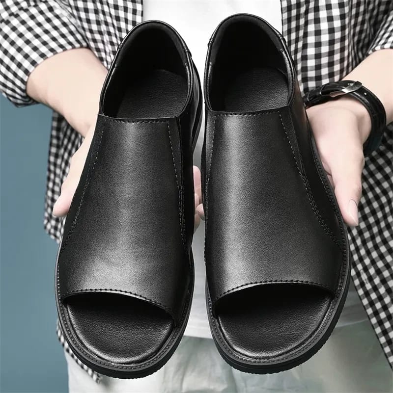 Cherry Leather Handmade Classic Leather Sandal-8889
