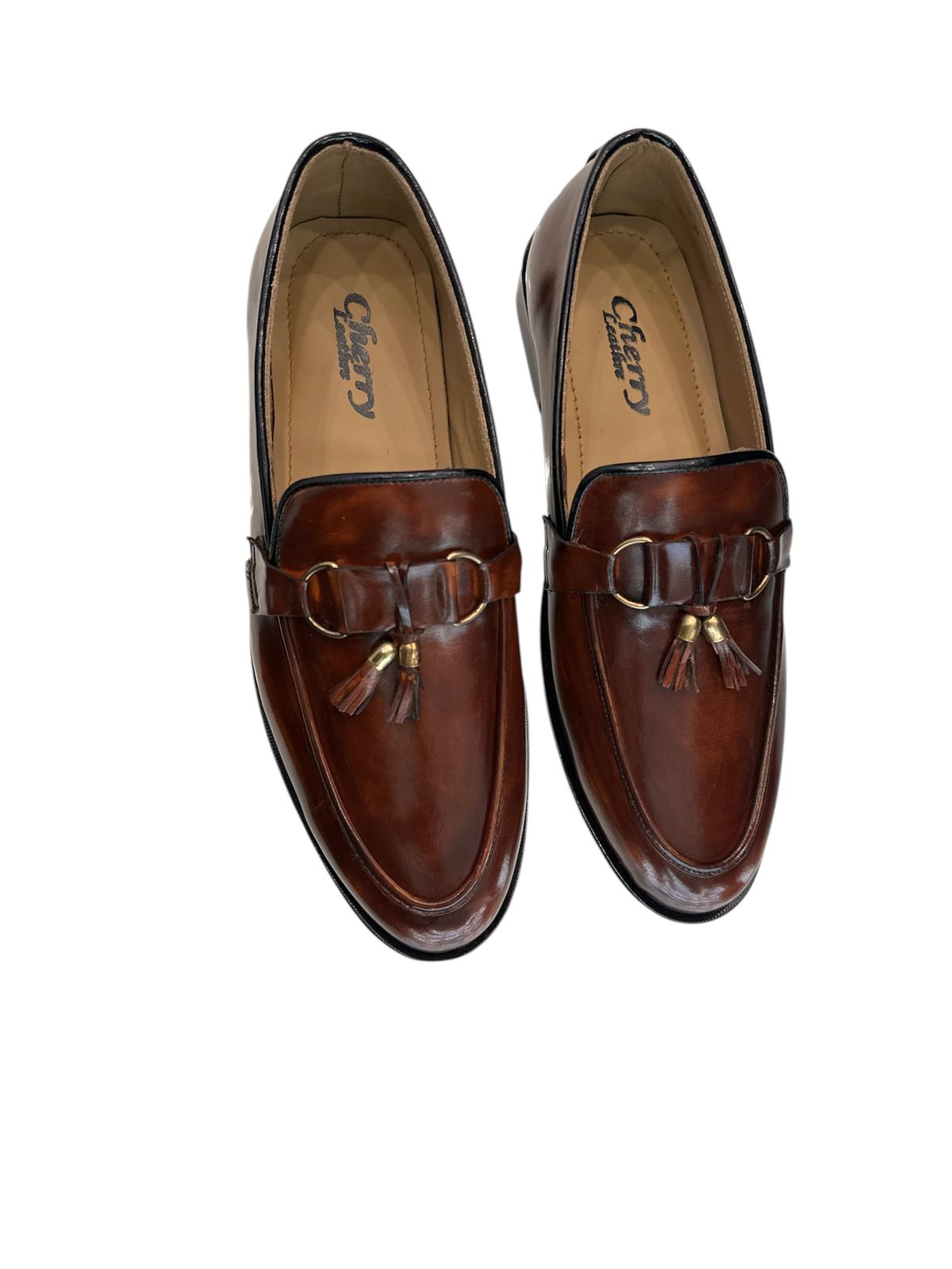 Men Leather Tassel Leather Loafers -046010