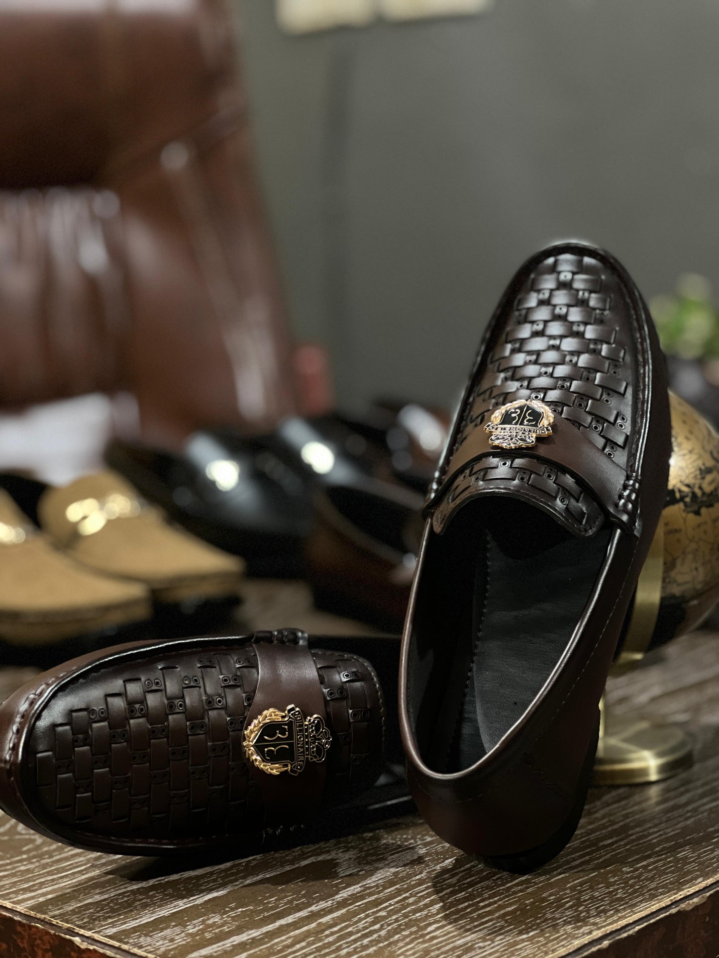Cherry Leather Handmade Loafers-2672