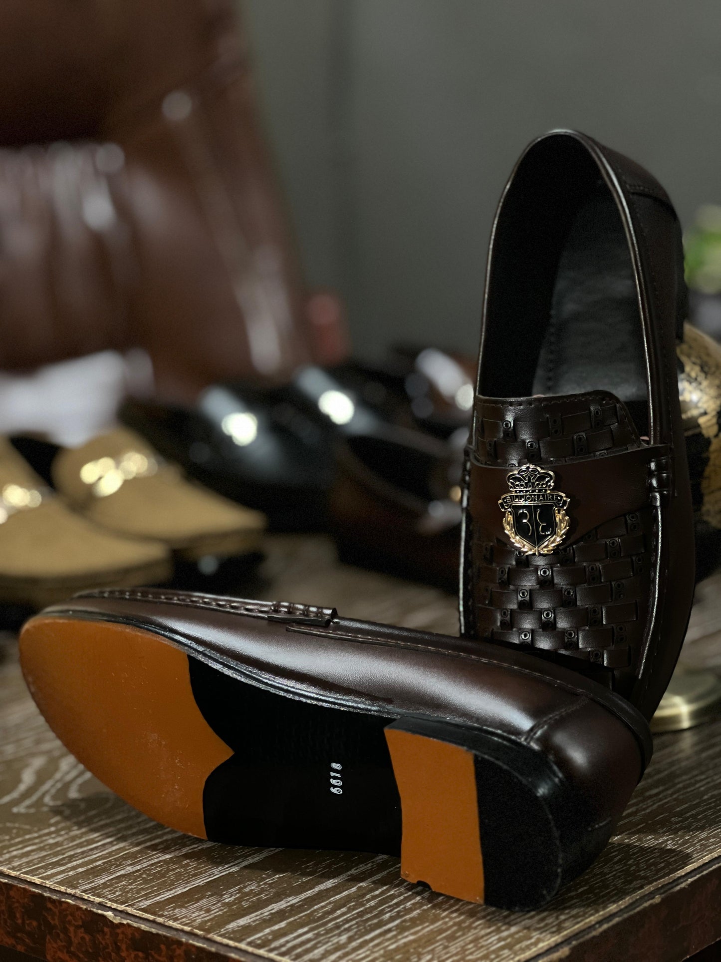 Cherry Leather Handmade Loafers-2672