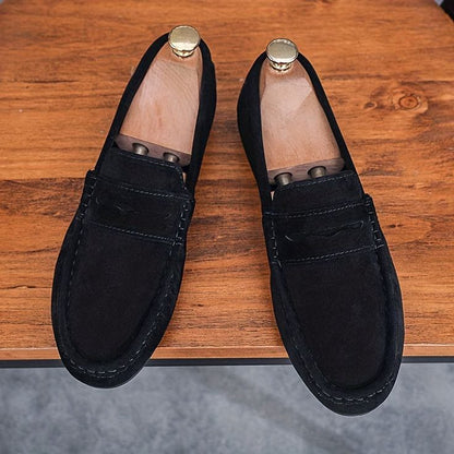CHERRY LEATHER PREMIUM SUEDE LEATHER LOAFER-66051