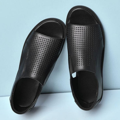 CHERRY LEATHER HANDMADE CLASSIC LEATHER SANDAL-8888