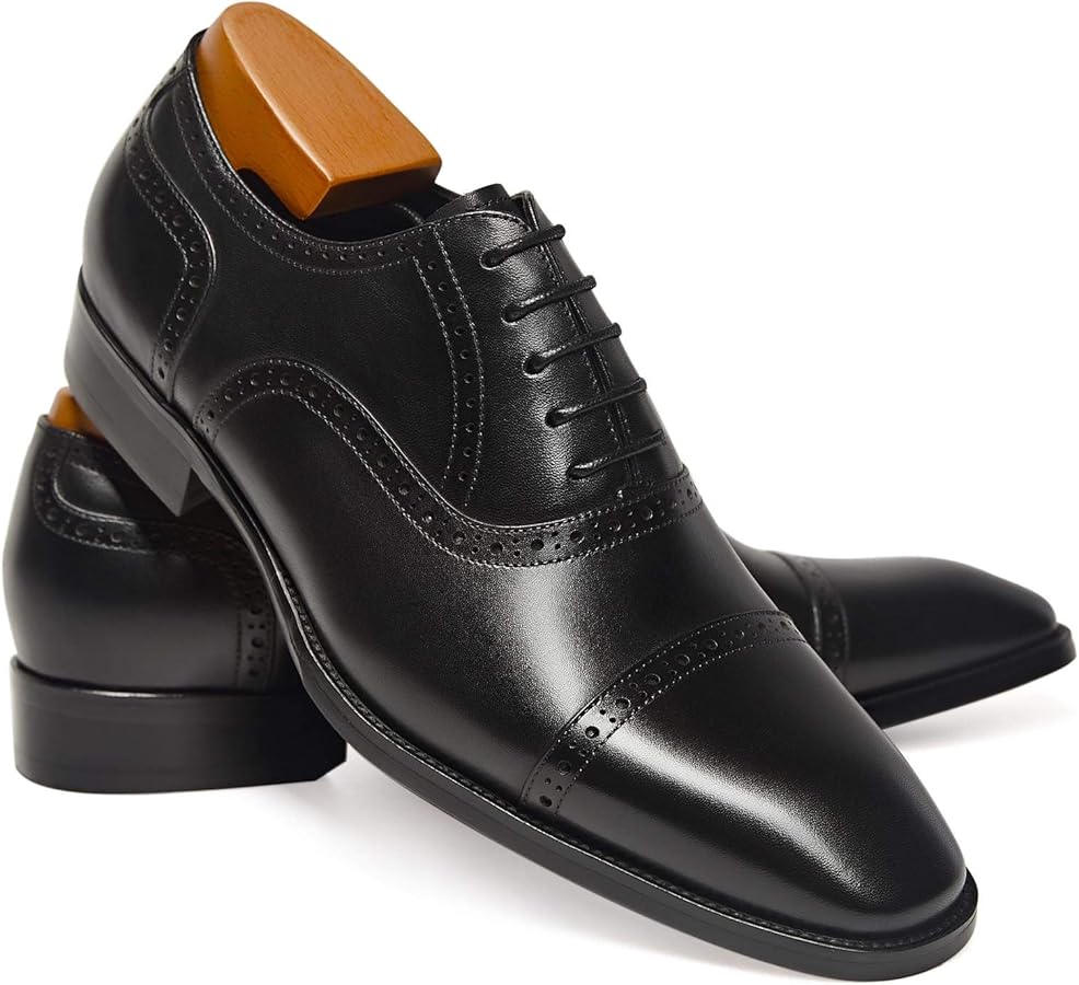 Cherry Leather Men's Modern Leather Oxford Dress Shoes