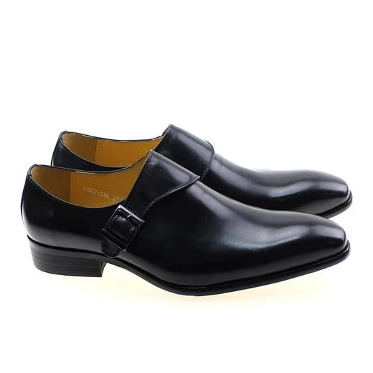 Cherry Leather Handmade Itaian Design Classic Monk Strap -5802