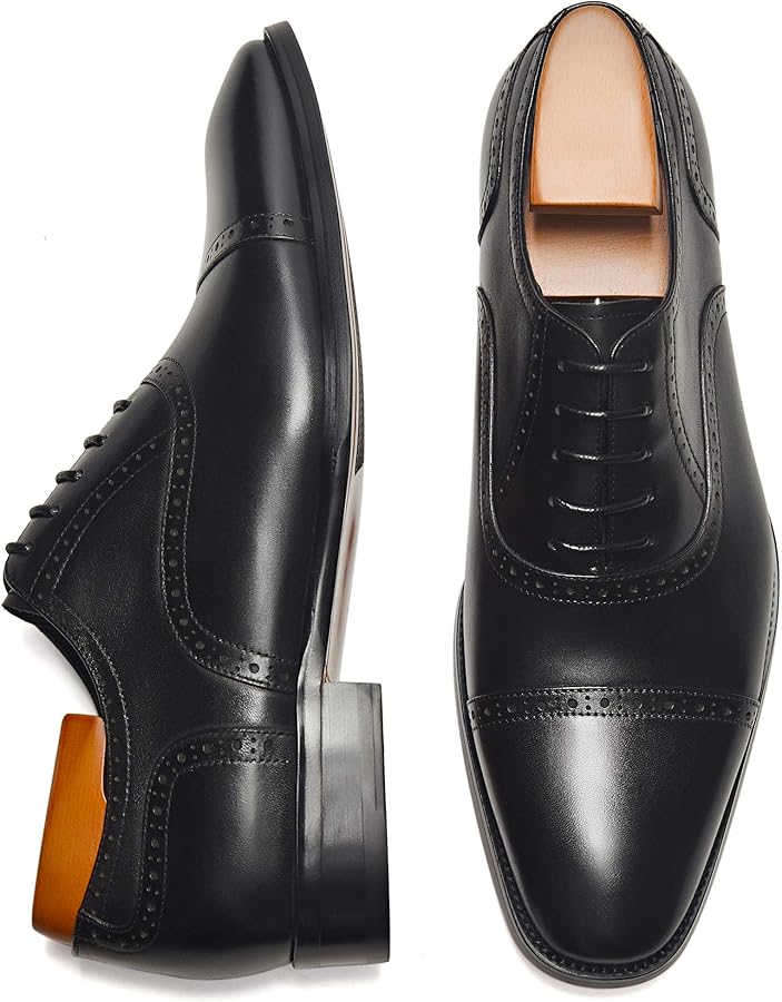 Cherry Leather Men's Modern Leather Oxford Dress Shoes