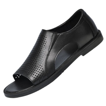 CHERRY LEATHER HANDMADE CLASSIC LEATHER SANDAL-8888