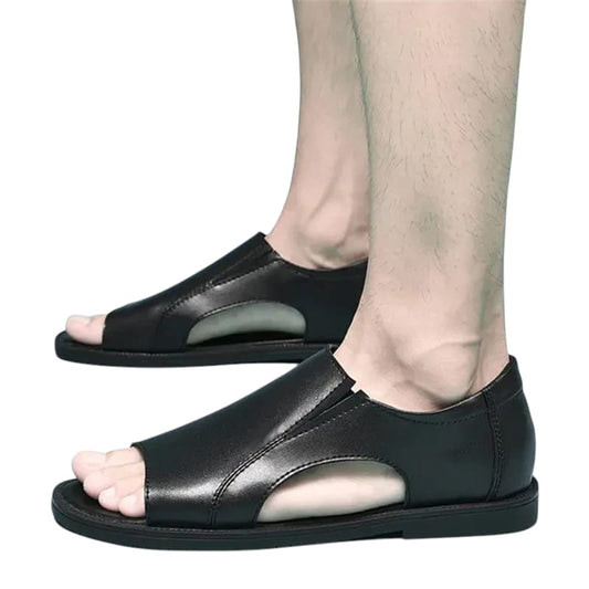 Cherry Leather Handmade Classic Leather Sandal-8889