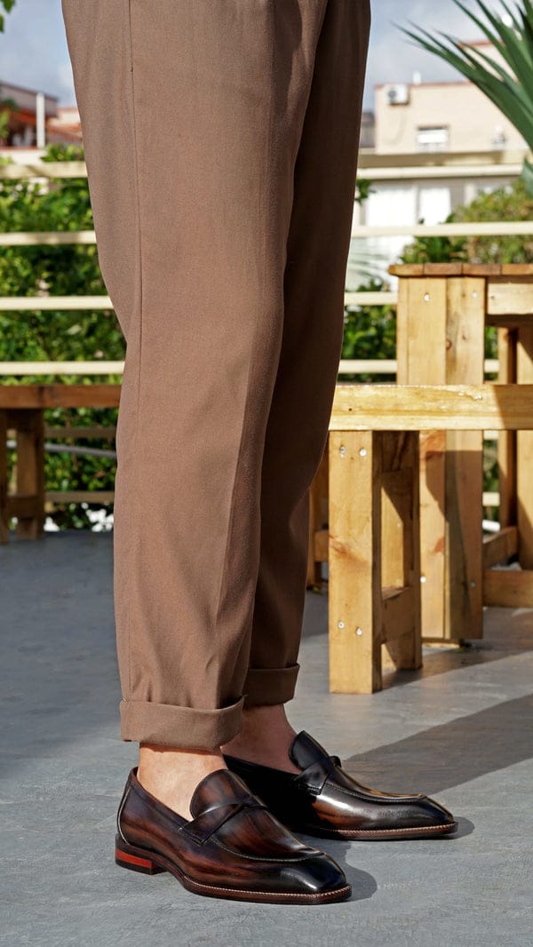 Cherry Leather : Premium Penny Loafers Shoes for the Modern Gentleman