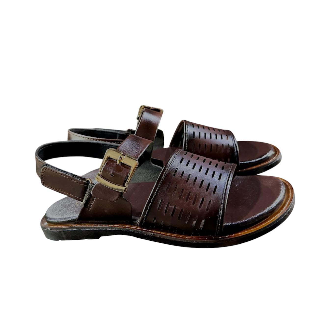 Cherry Leather Handmade Leather Sandal -2539