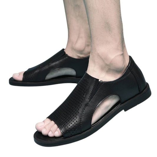 CHERRY LEATHER HANDMADE CLASSIC LEATHER SANDAL-8888