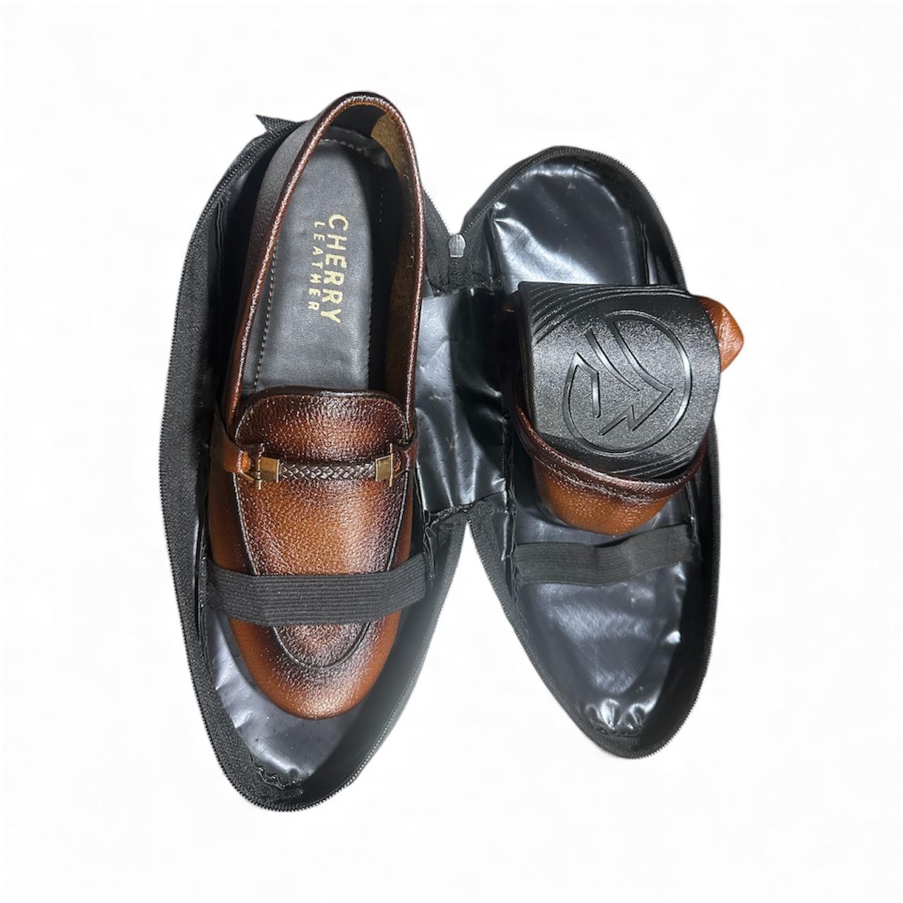 Cherry Leather Pocket Shoes-101