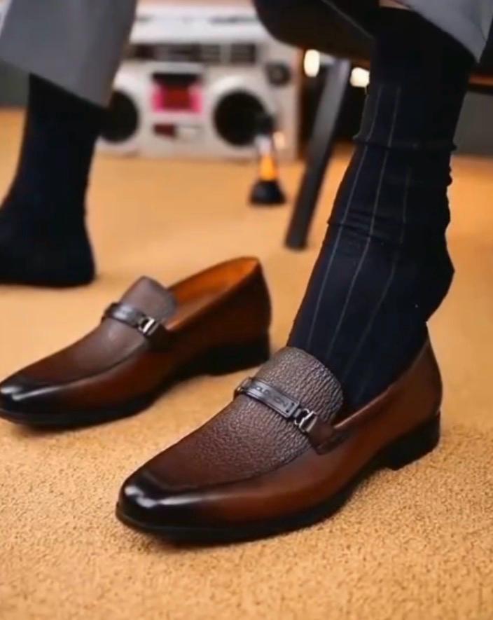 Imperial Textured Leather Loafers -Sk-899